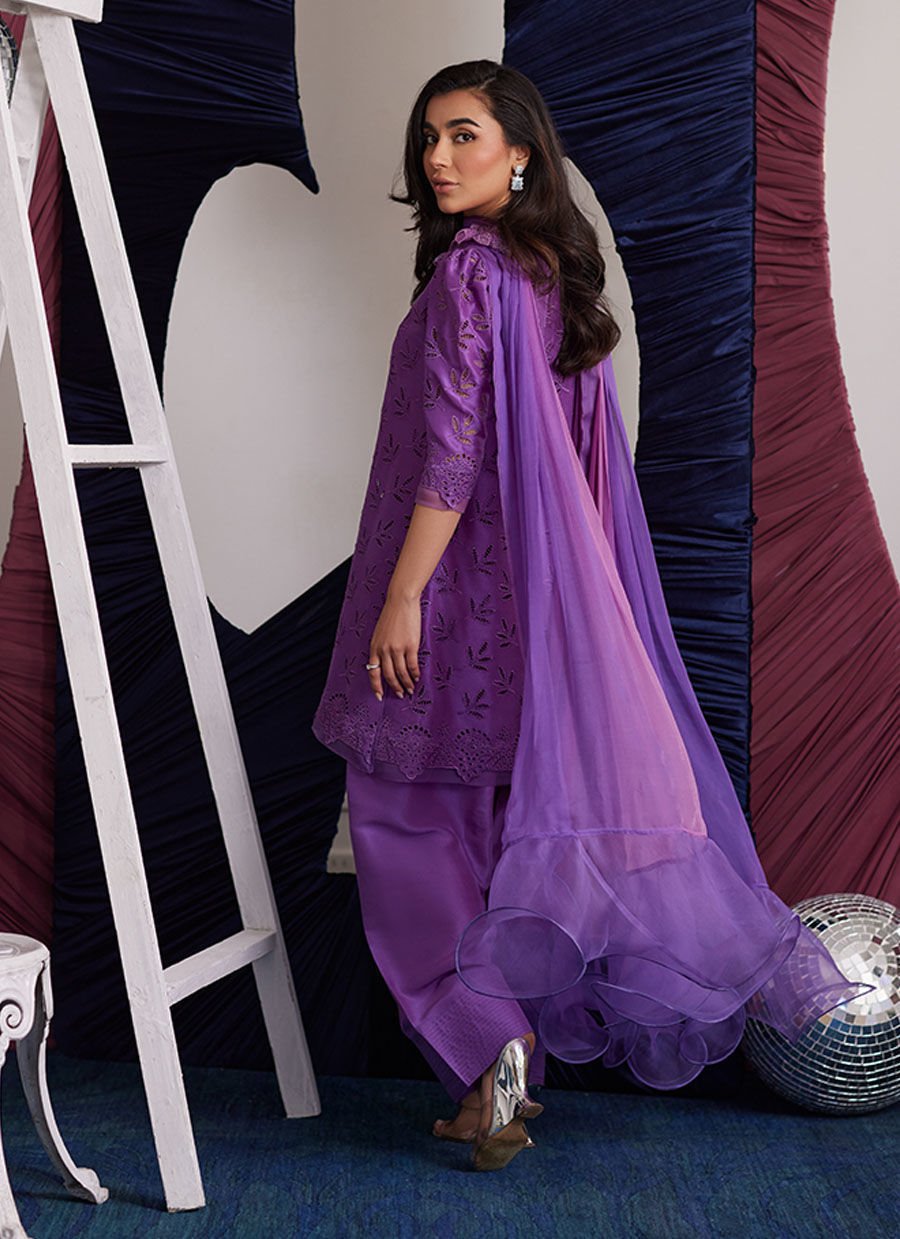 Illy Grape Shirt Dupatta With Loose Shalwar