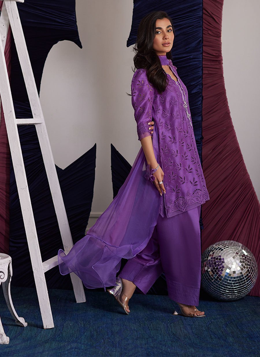 Illy Grape Shirt Dupatta With Loose Shalwar