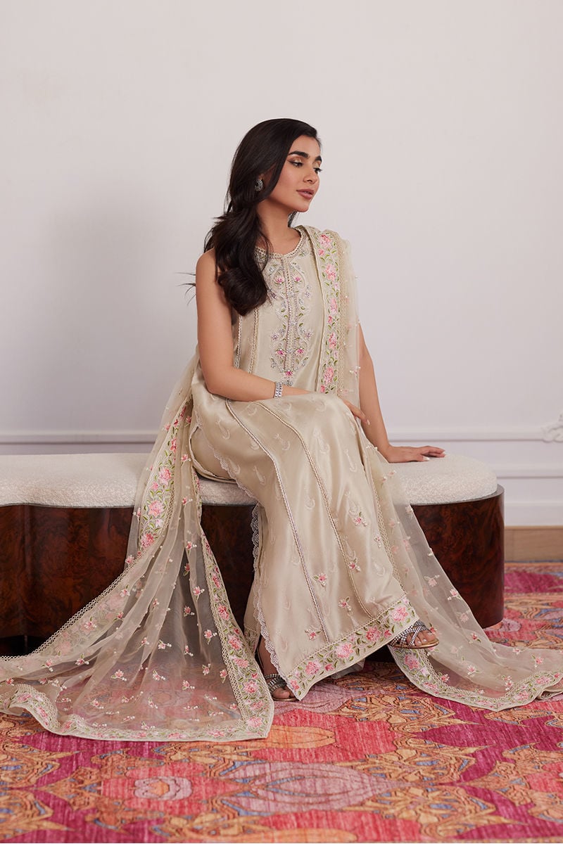 Everly Cream Shirt, dupatta and pants