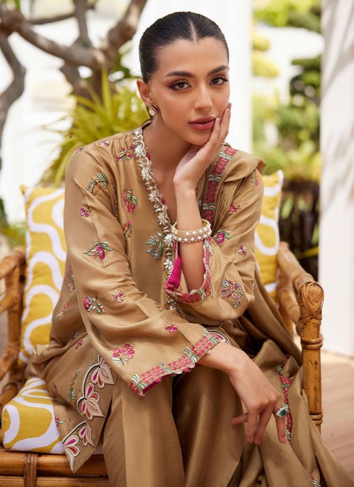 Amora Blush Shirt Loose Pants And Dupatta