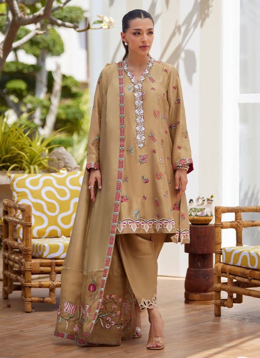 Amora Blush Shirt Loose Pants And Dupatta