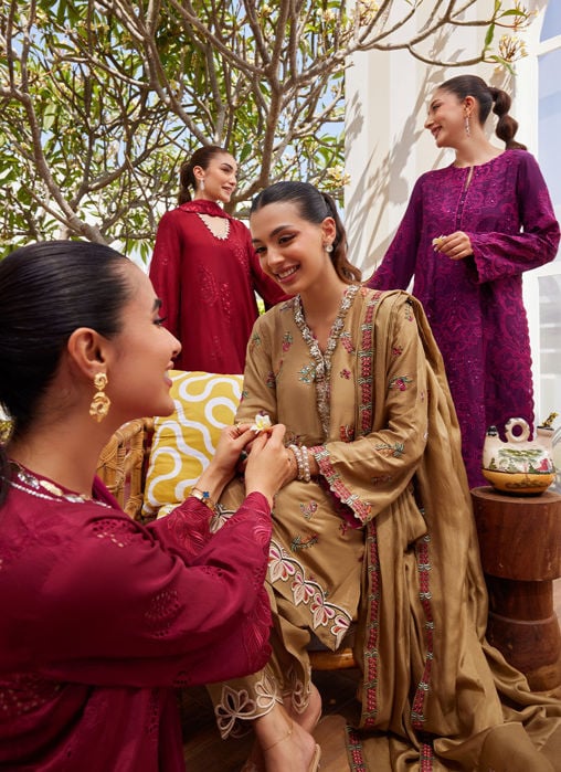 Amora Blush Shirt Loose Pants And Dupatta