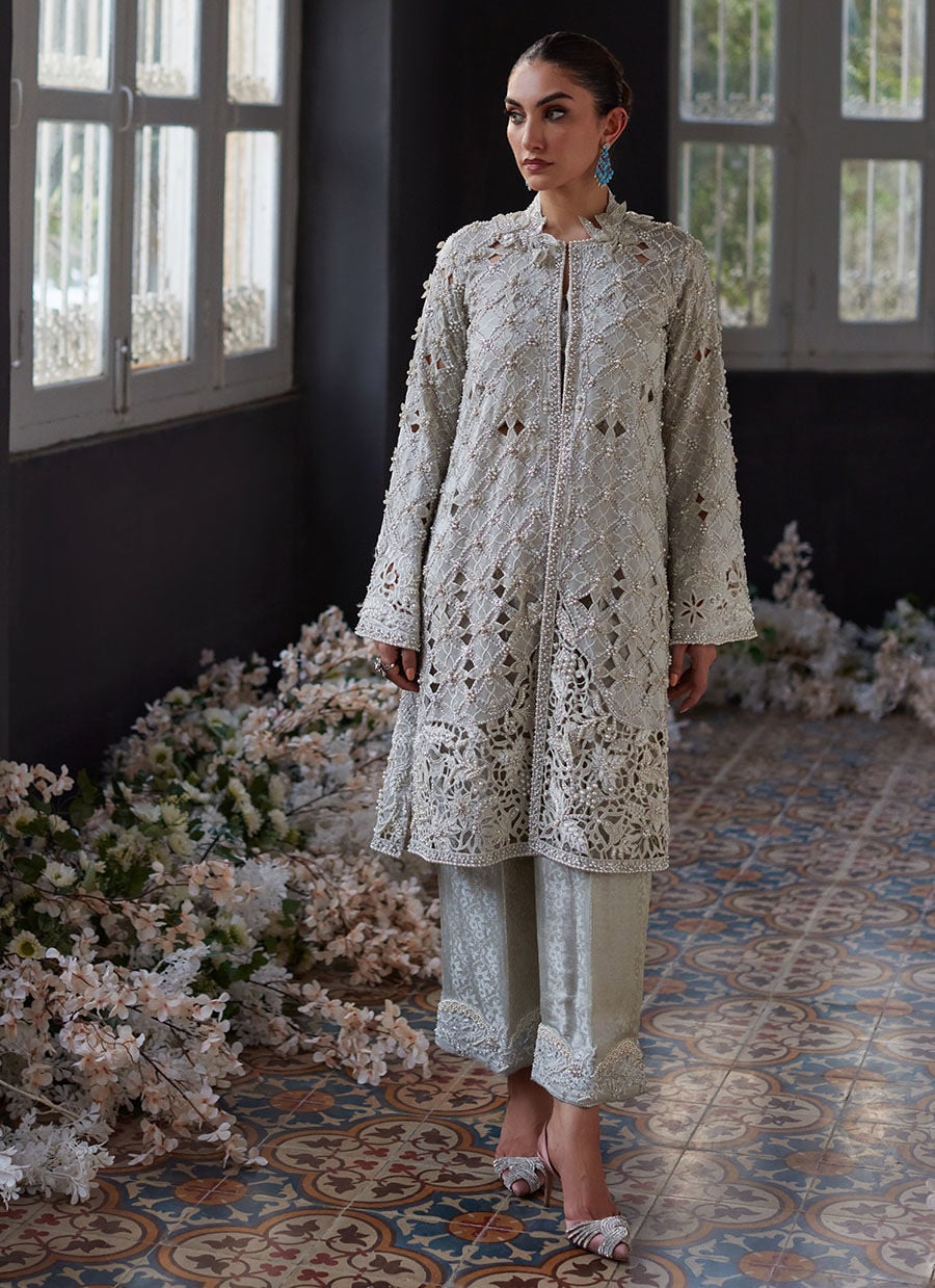 Ayvani Silver Cutwork Jacket