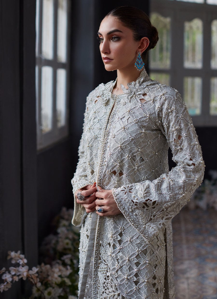 Ayvani Silver Cutwork Jacket