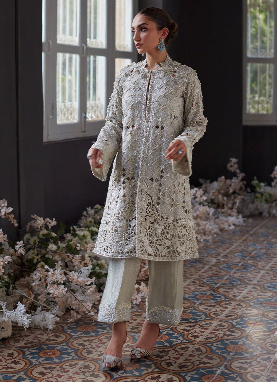 Ayvani Silver Cutwork Jacket