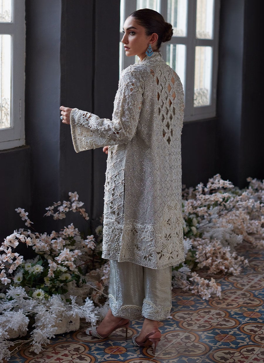 Ayvani Silver Cutwork Jacket