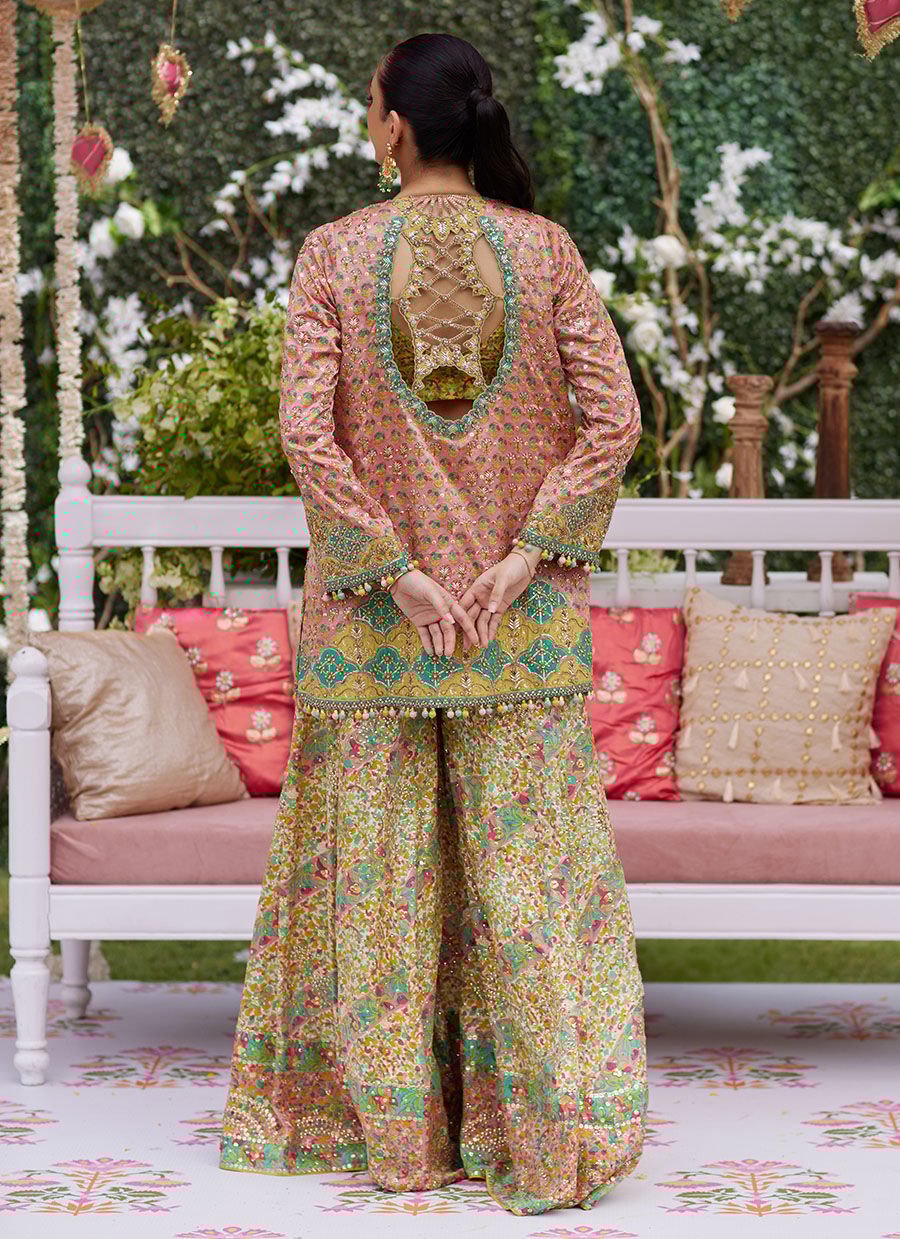 Shae Blockprinted Dhaka And Short Jacket