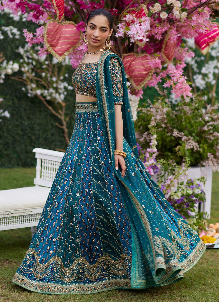 Ishana Teal Lehnga Choli