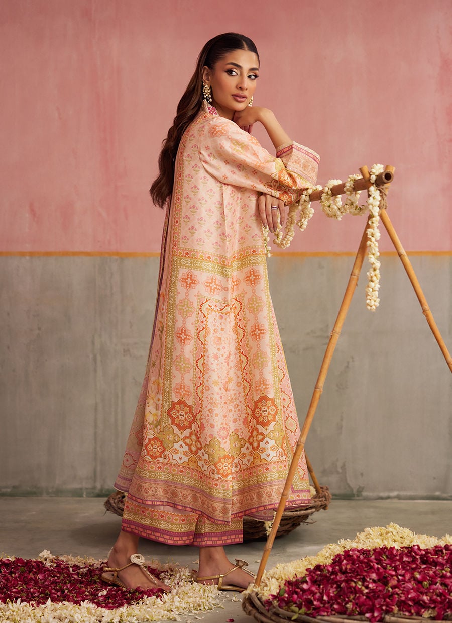 Eda Apricot Shirt And Dupatta