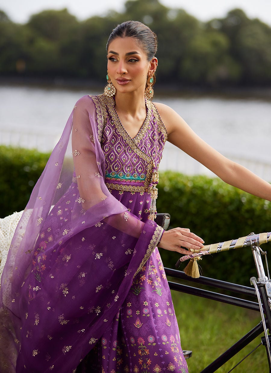 Aurora Aubergine Kalidaar And Dupatta