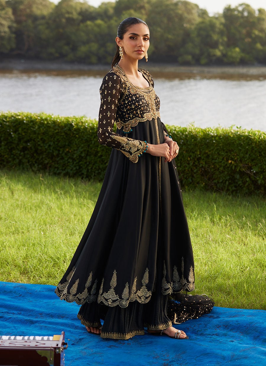 Mehzar Black Kalidaar And Dupatta