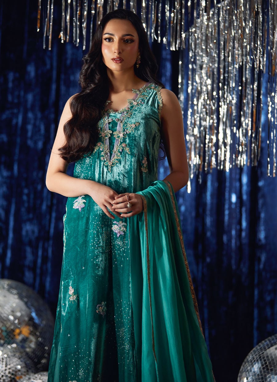 Ansy Aqua Shirt And Dupatta