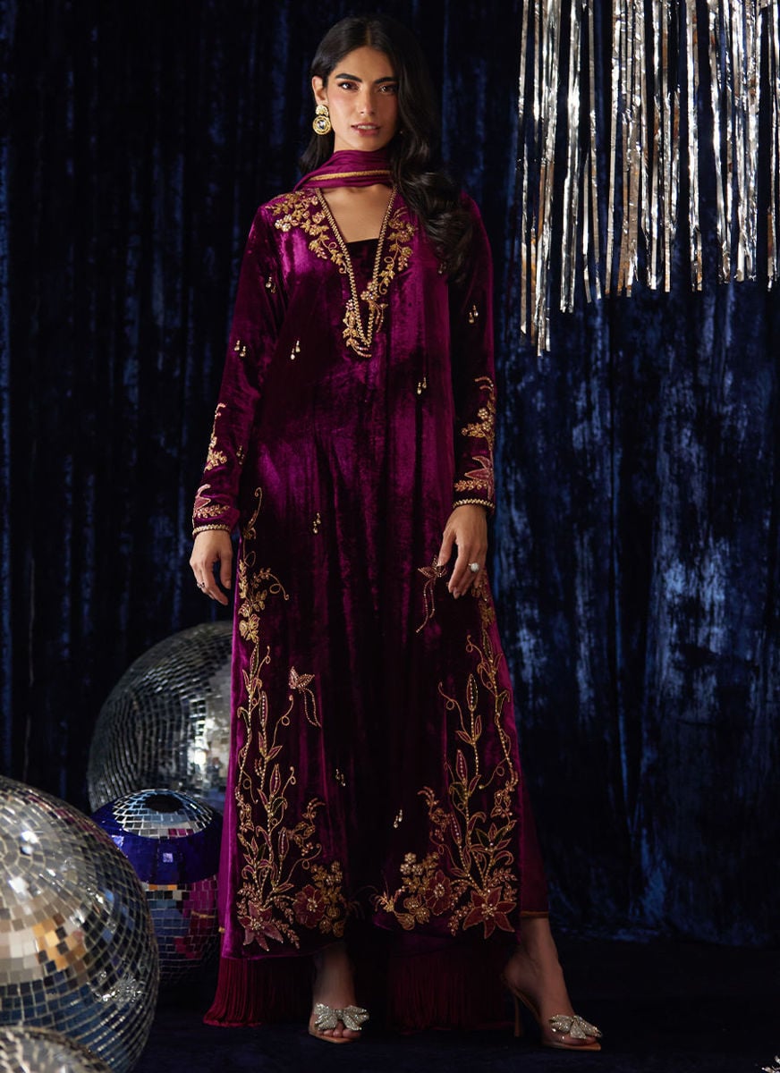 Arwen Magenta Shirt And Dupatta