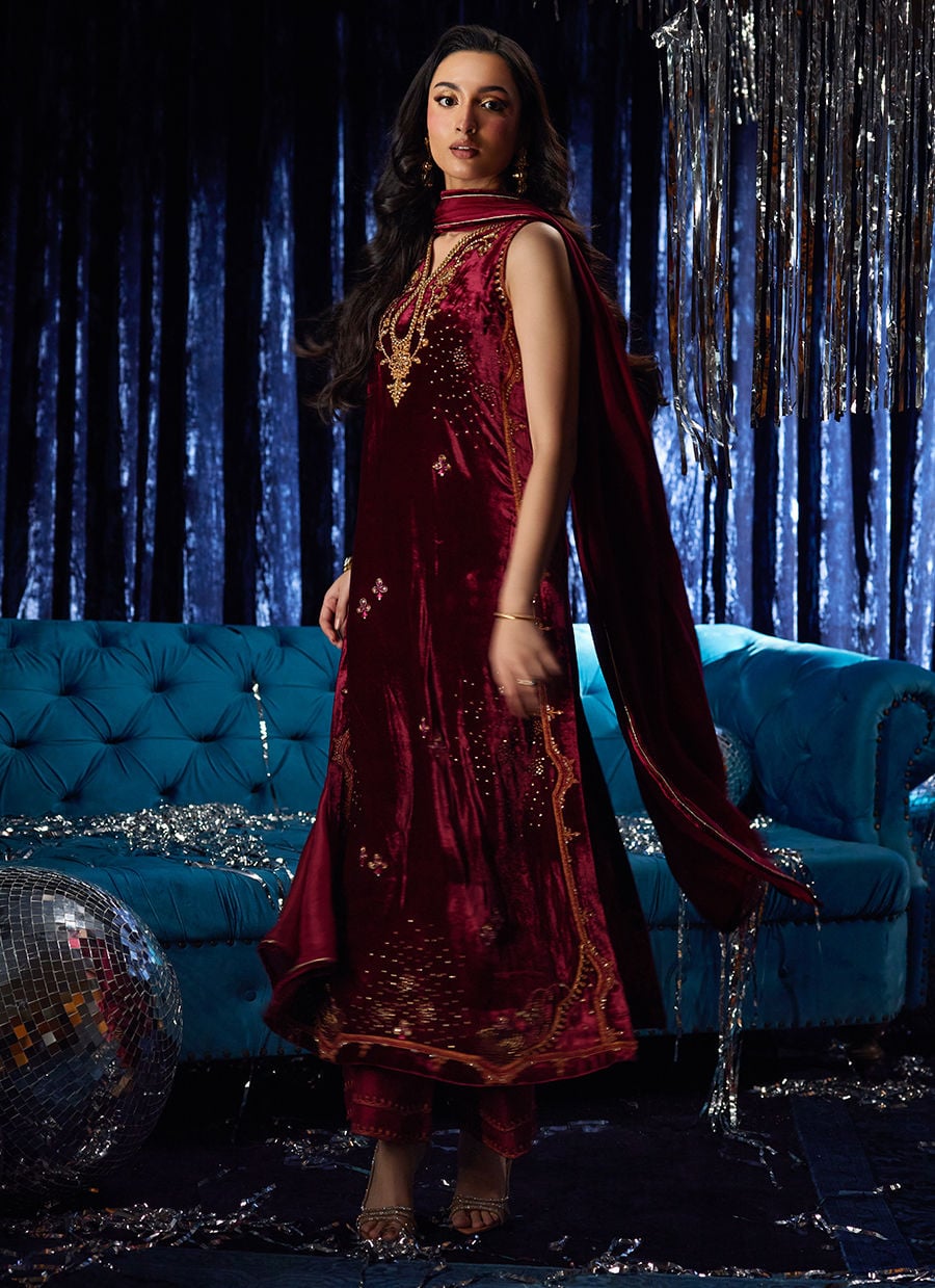 Arden Garnet Shirt And Dupatta