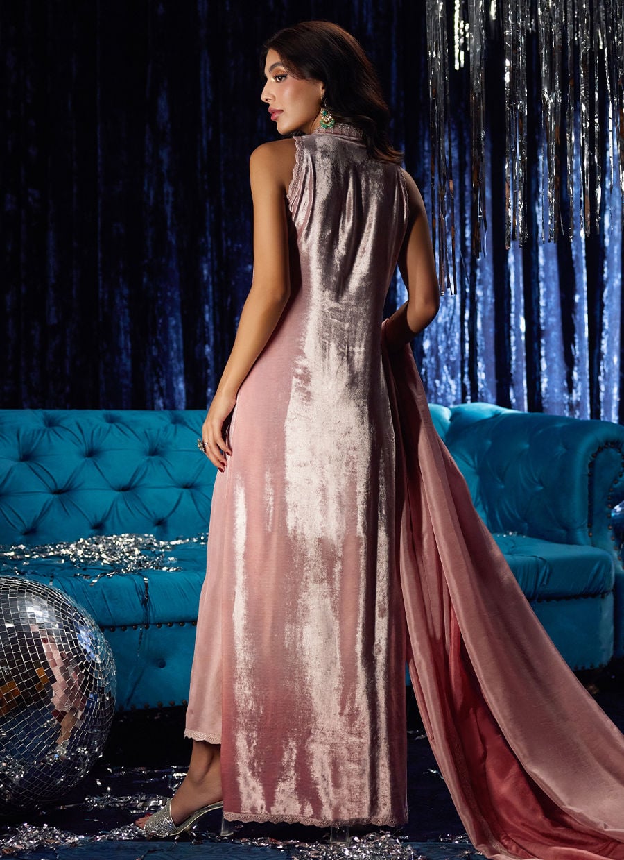 Calista Misty Rose Shirt And Dupatta