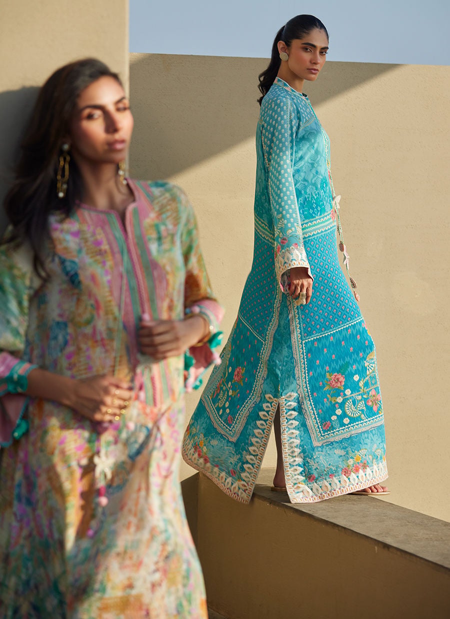 Riviera Rose Crepe Kaftan