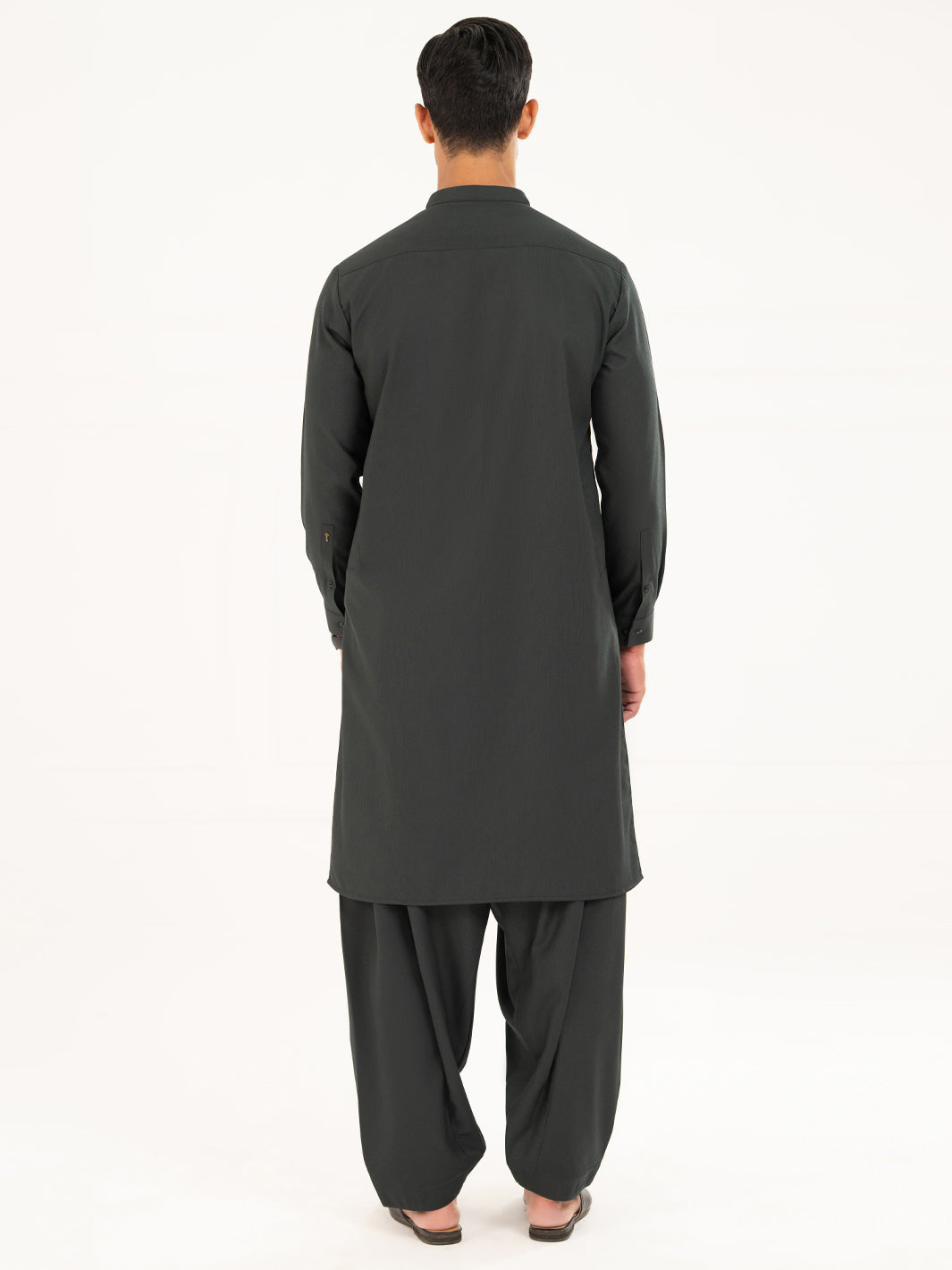 Dark Green Plain Kameez Shalwar - AL-KS-3315