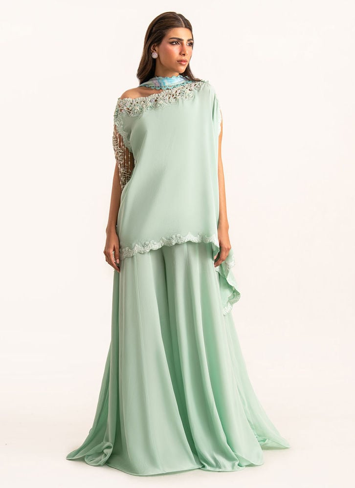 Anari Shirt And Drape Dupatta With Pants