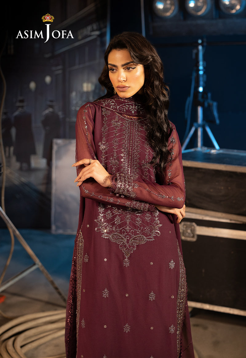 AJLFF-06 Embroidered Chiffon 3 Pcs