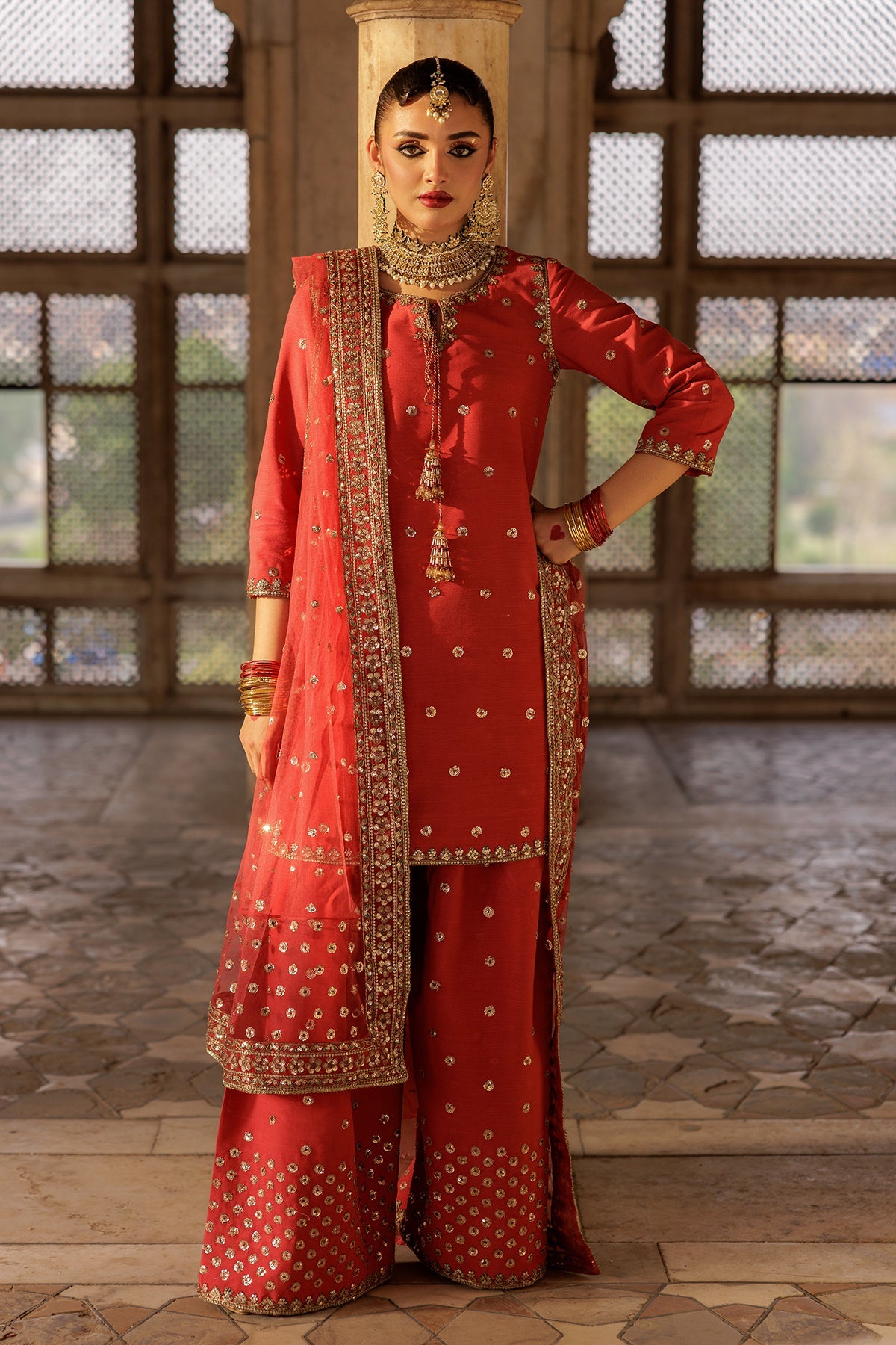 3-PC Embroidered Raw-Silk Suit CMA-5-60