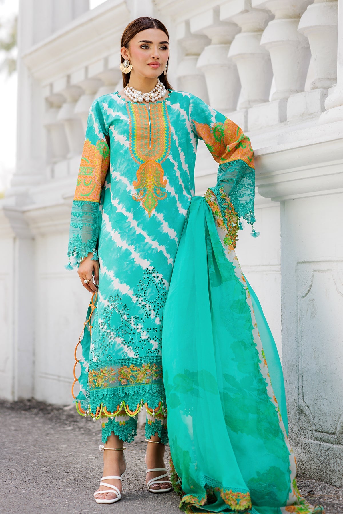 3-PC Unstitched Embroidered Lawn Collection AG6-07 A