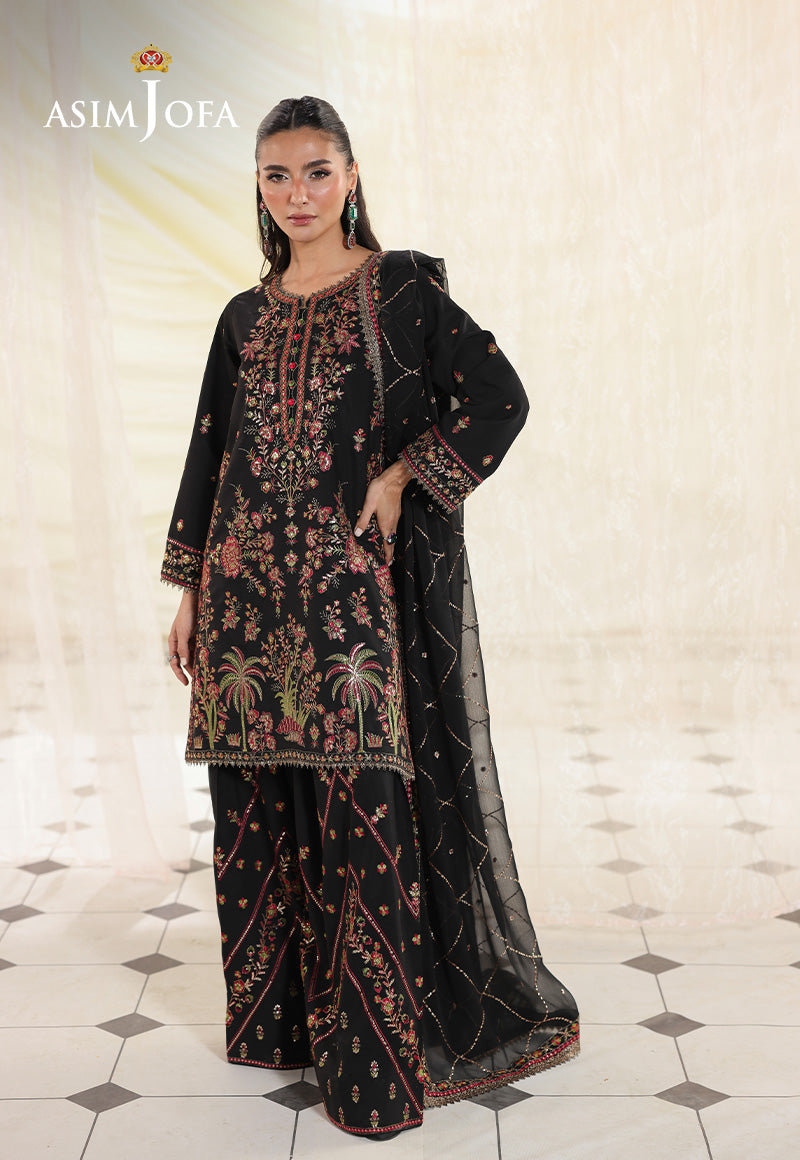 AJUEV-14 EMBROIDERED SILK UNSTITCHED 3 PCS