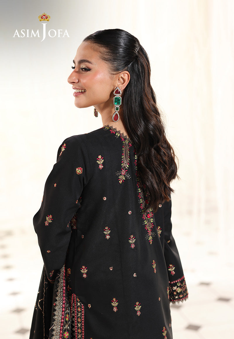 AJUEV-14 EMBROIDERED SILK UNSTITCHED 3 PCS