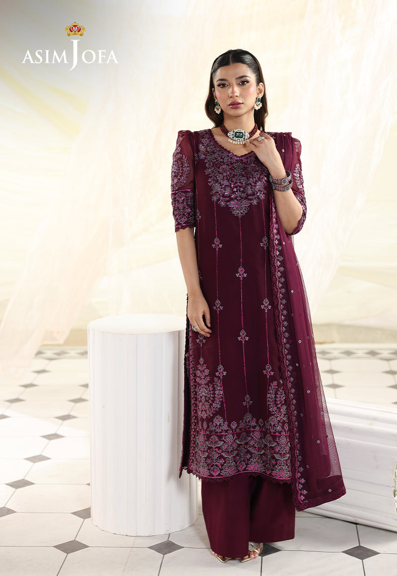 AJUEV-04 EMBROIDERED CHIFFON UNSTITCHED 3 PCS