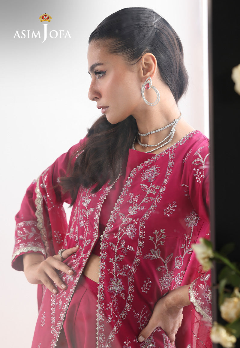 AJUEV-15 EMBROIDERED SILK UNSTITCHED 3 PCS