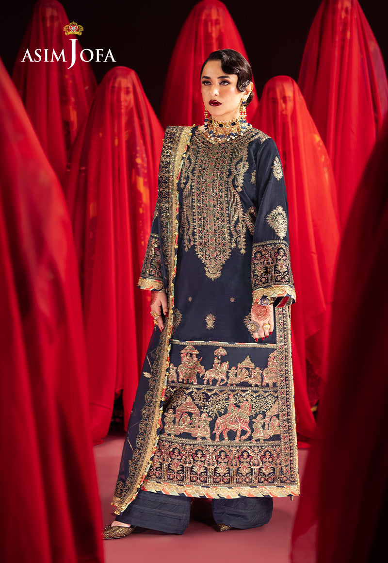 AJMVD-11 EMBROIDERED VELVET STITCHED 3 PCS