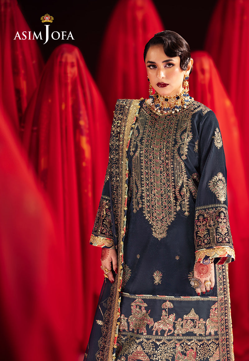 AJMV-11 EMBROIDERED VELVET 3 PCS