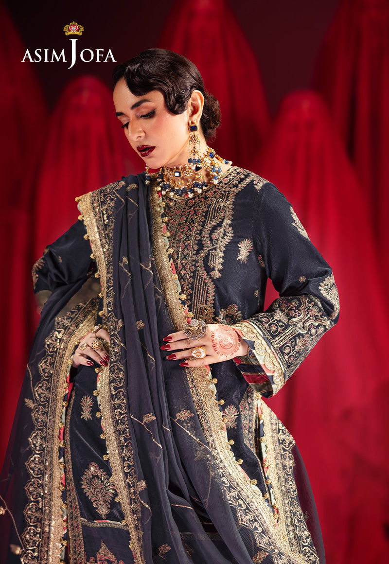 AJMVD-11 EMBROIDERED VELVET STITCHED 3 PCS