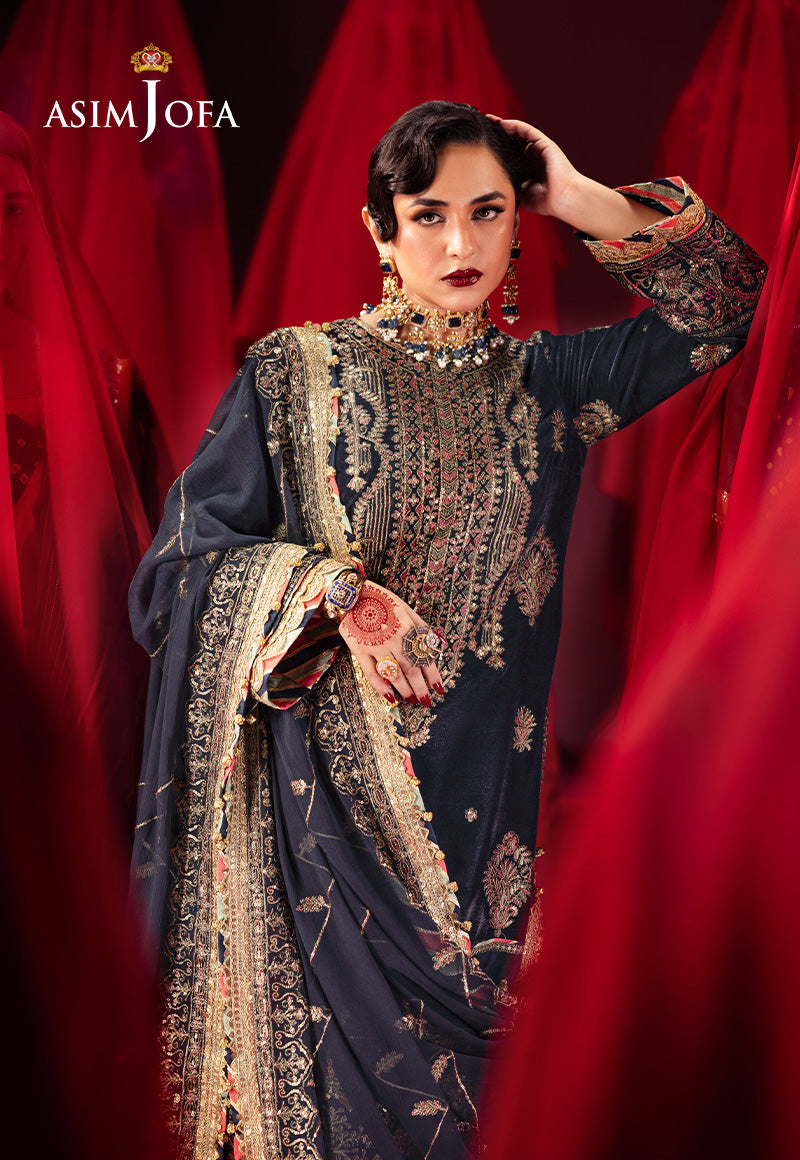AJMV-11 EMBROIDERED VELVET 3 PCS