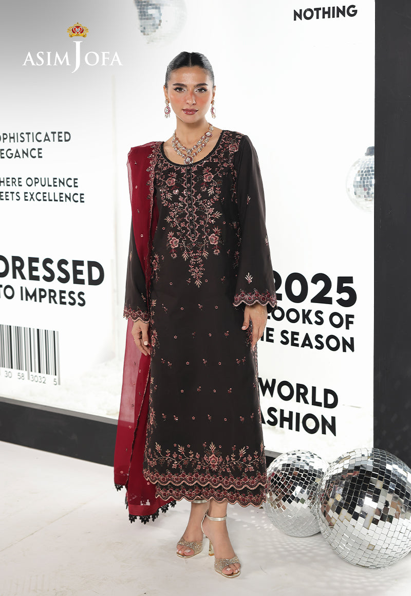 AJUEV-01 EMBROIDERED SILK UNSTITCHED 3 PCS