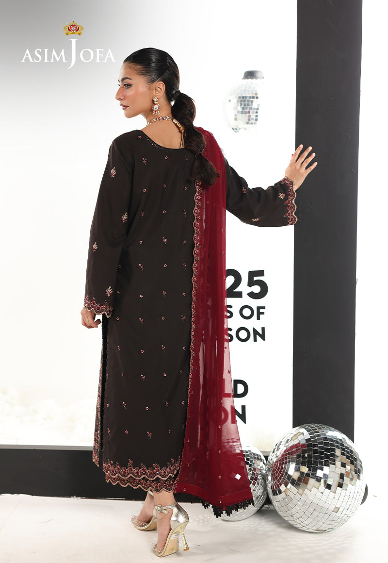 AJUEV-01 EMBROIDERED SILK UNSTITCHED 3 PCS