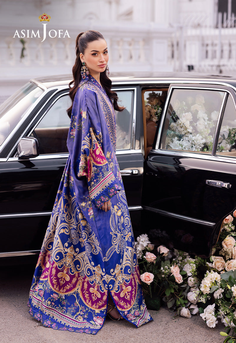 AJRS-06 DIGITALLY PRINTED EMBROIDERED BLENDED SILK 1 PC