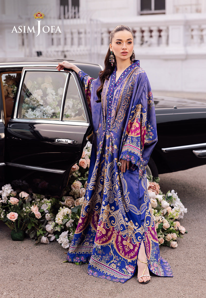 AJRS-06 DIGITALLY PRINTED EMBROIDERED BLENDED SILK 1 PC