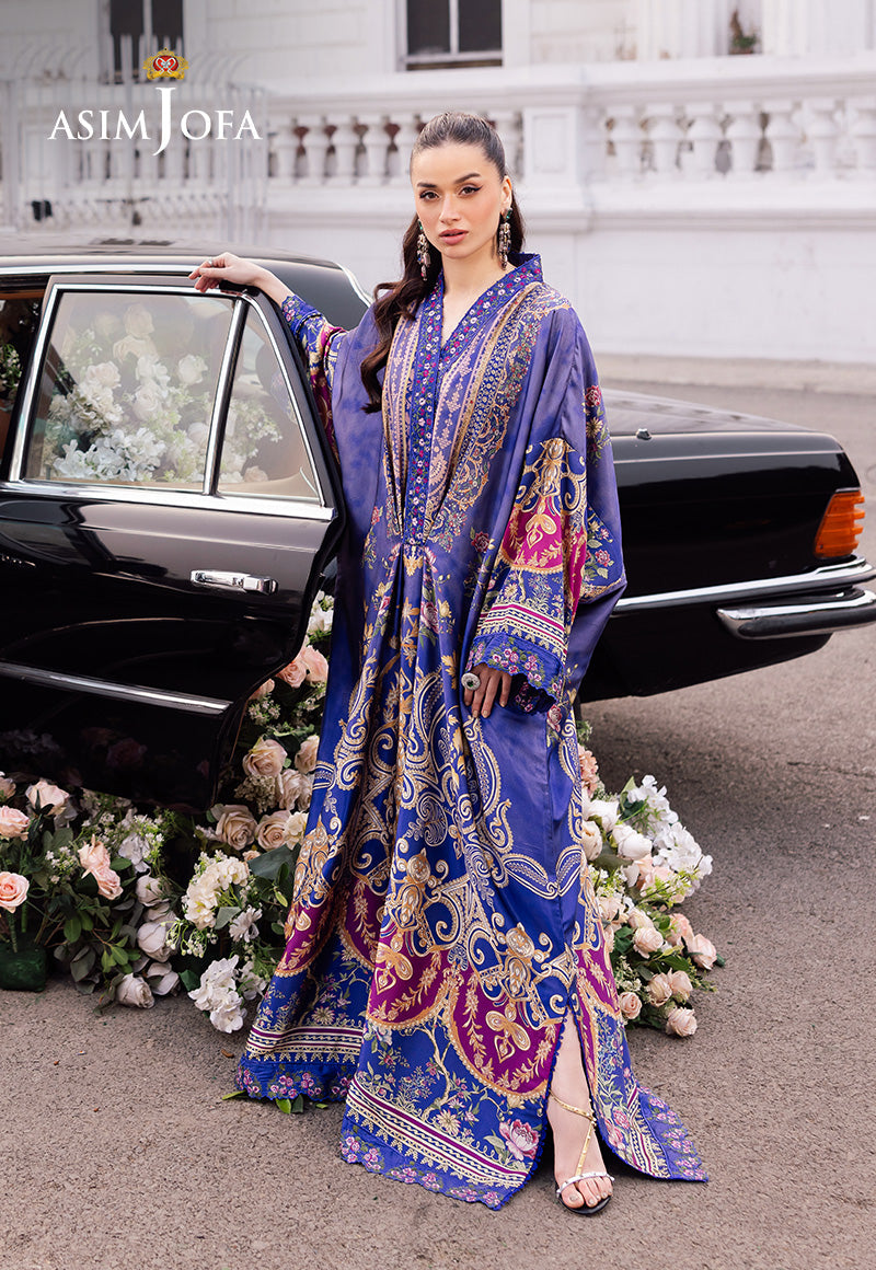 AJRS-06 DIGITALLY PRINTED EMBROIDERED BLENDED SILK 1 PC