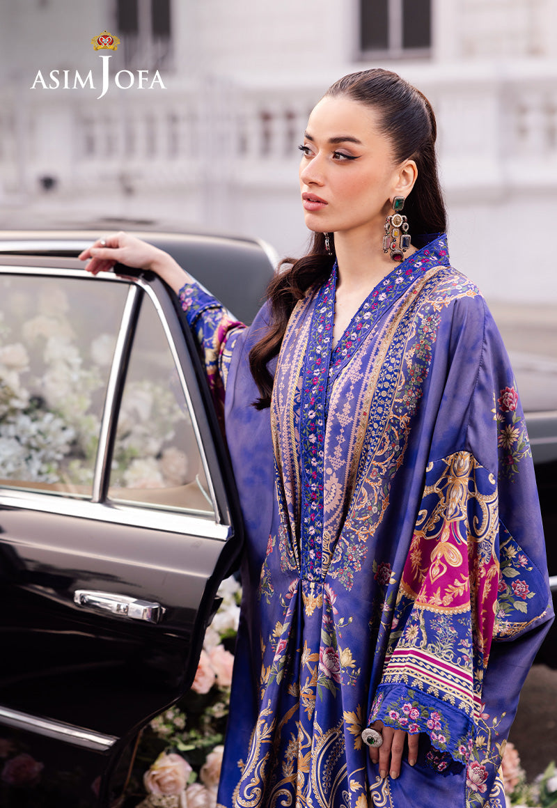AJRS-06 DIGITALLY PRINTED EMBROIDERED BLENDED SILK 1 PC