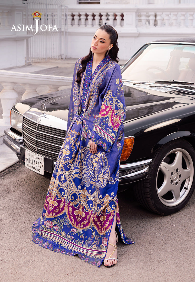 AJRS-06 DIGITALLY PRINTED EMBROIDERED BLENDED SILK 1 PC