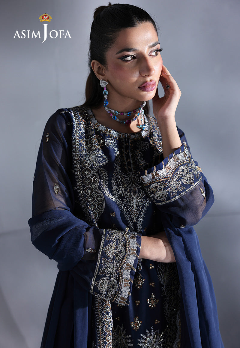 AJUEV-20 EMBROIDERED CHIFFON UNSTITCHED 3 PCS