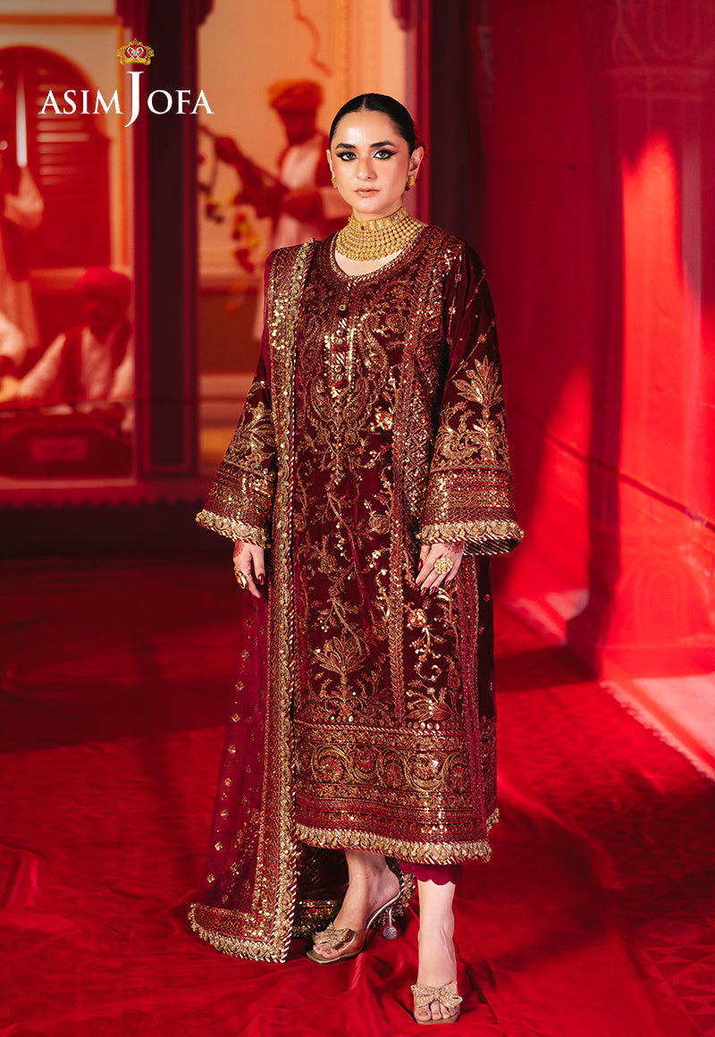 AJMV-02 EMBROIDERED VELVET 3 PCS