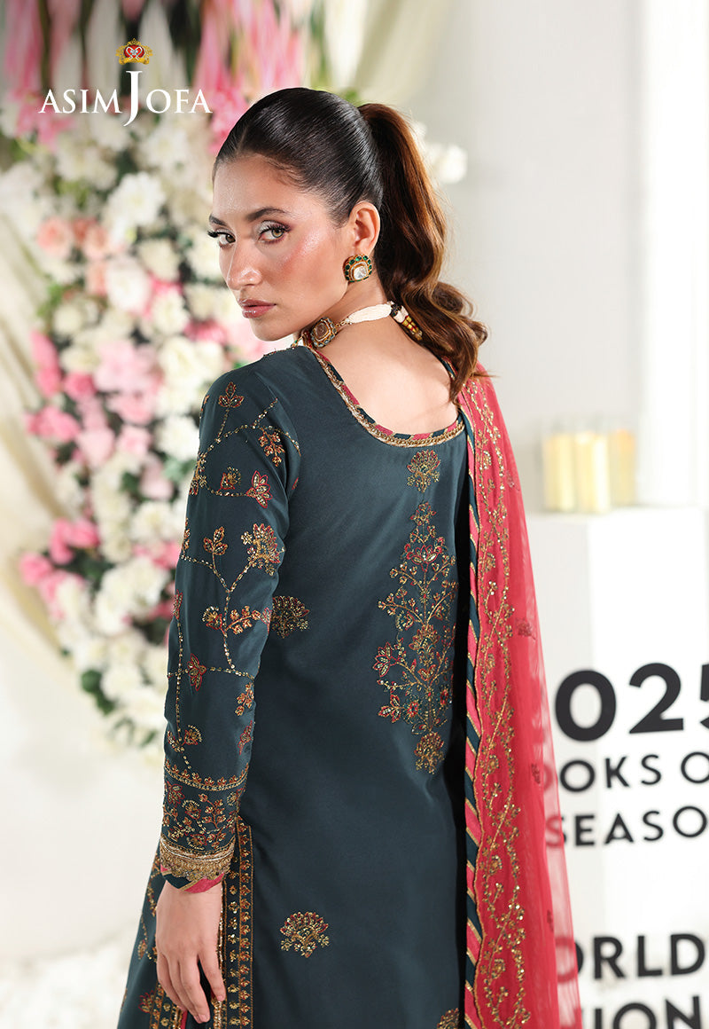 AJUEV-12 EMBROIDERED SILK UNSTITCHED 3 PCS