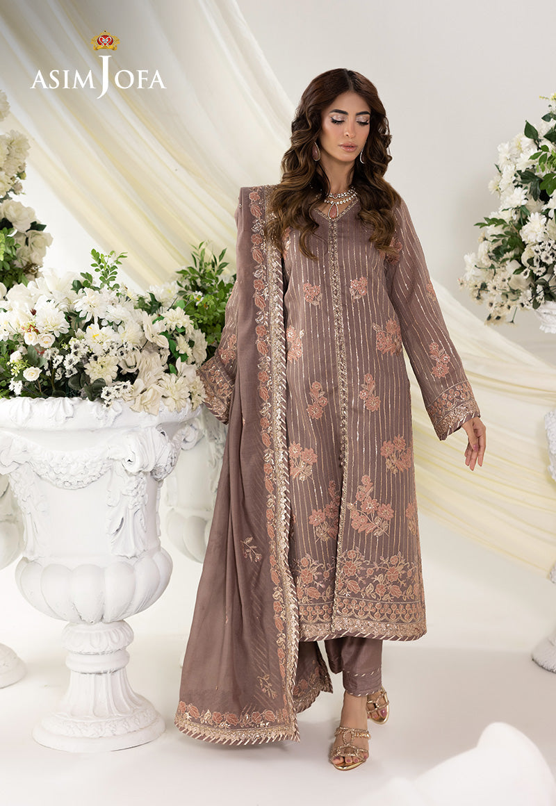 AJIZLD-20 EMBROIDERED PAPER COTTON Stitched 3 PCS
