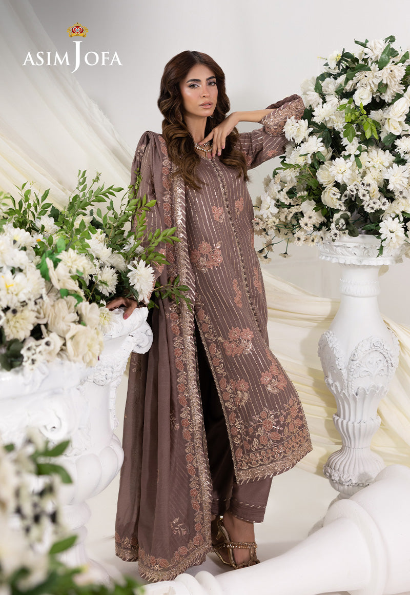 AJIZLD-20 EMBROIDERED PAPER COTTON Stitched 3 PCS