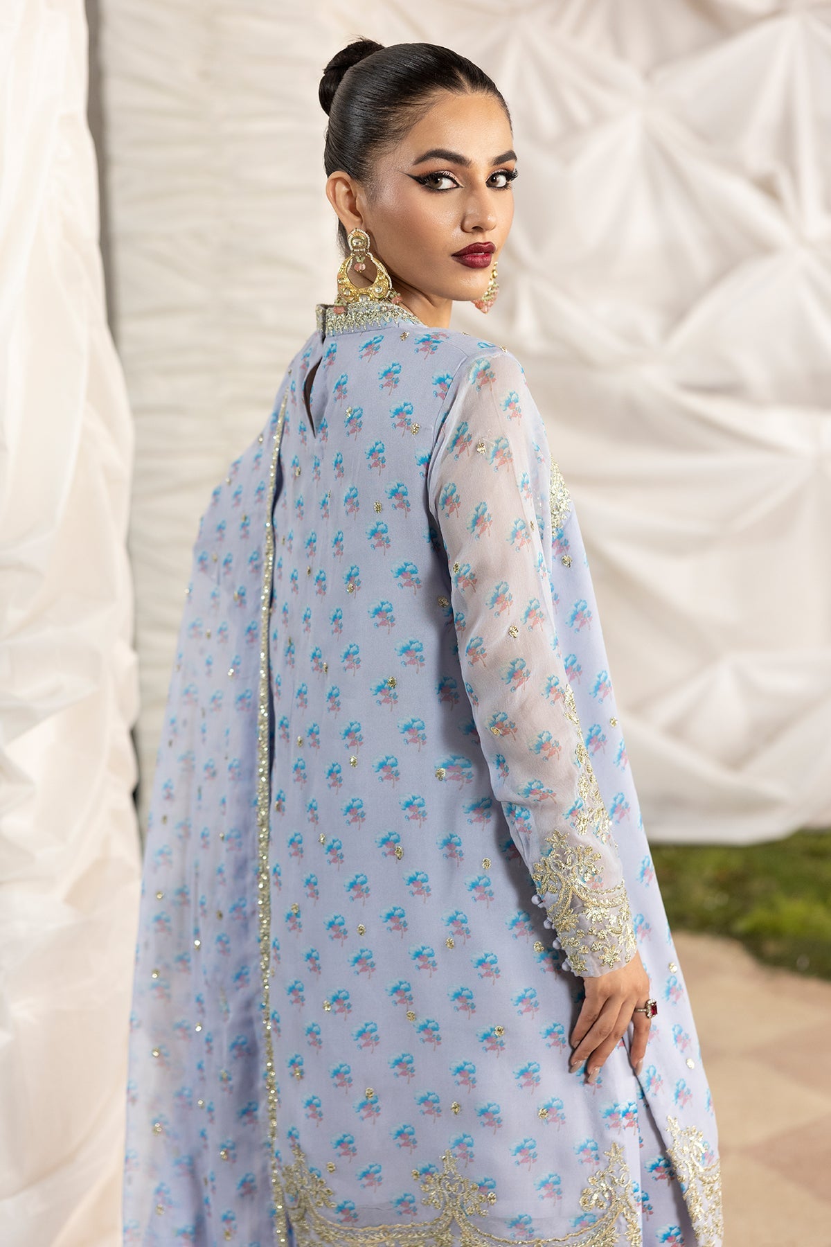 3-PC Embroidered Chiffon Suit CMA-5-119A