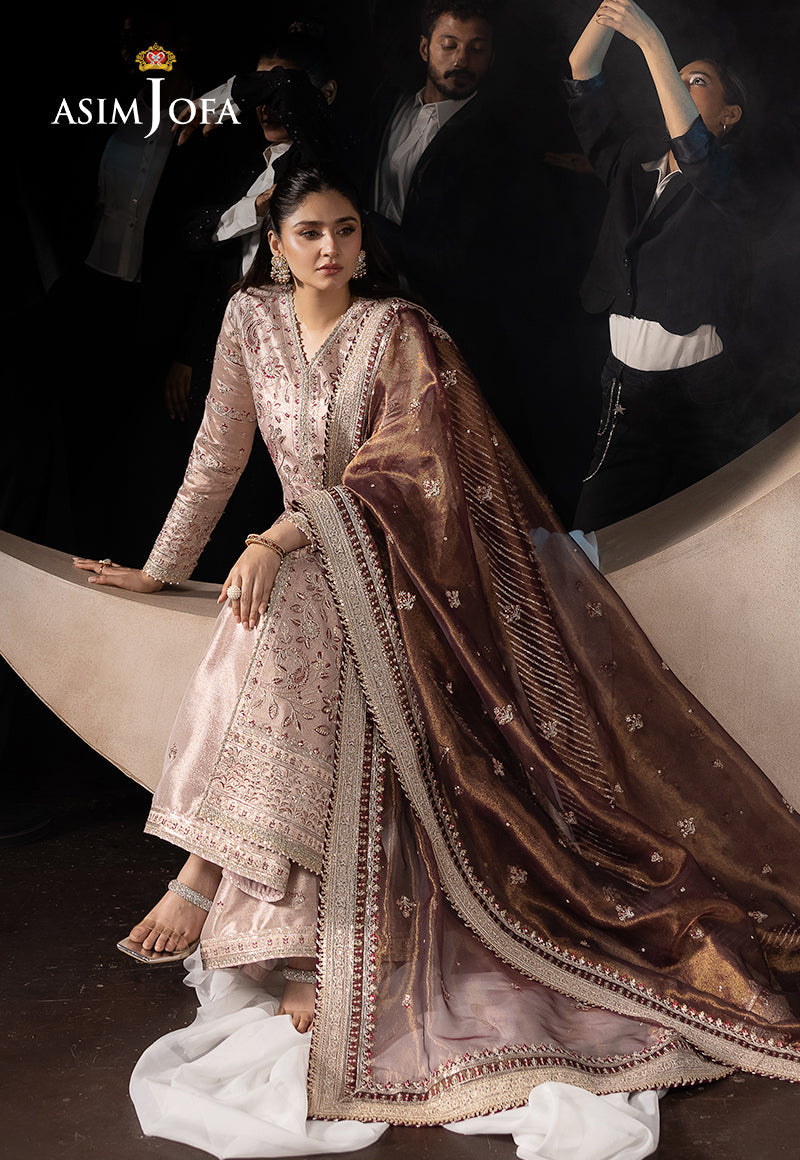 AJLFF-10 Embroidered Zari Tissue 3 Pcs