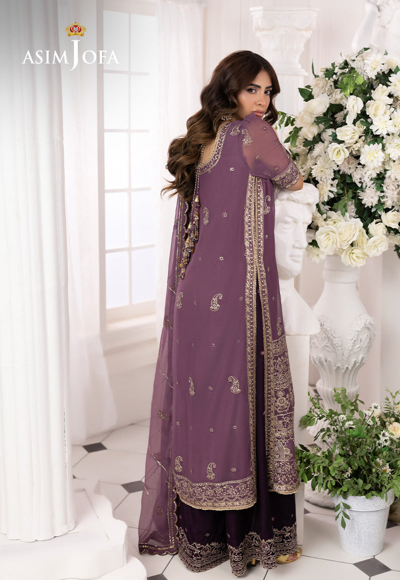 AJIZLD-16 EMBROIDERED CHIFFON STITCHED 3 PCS