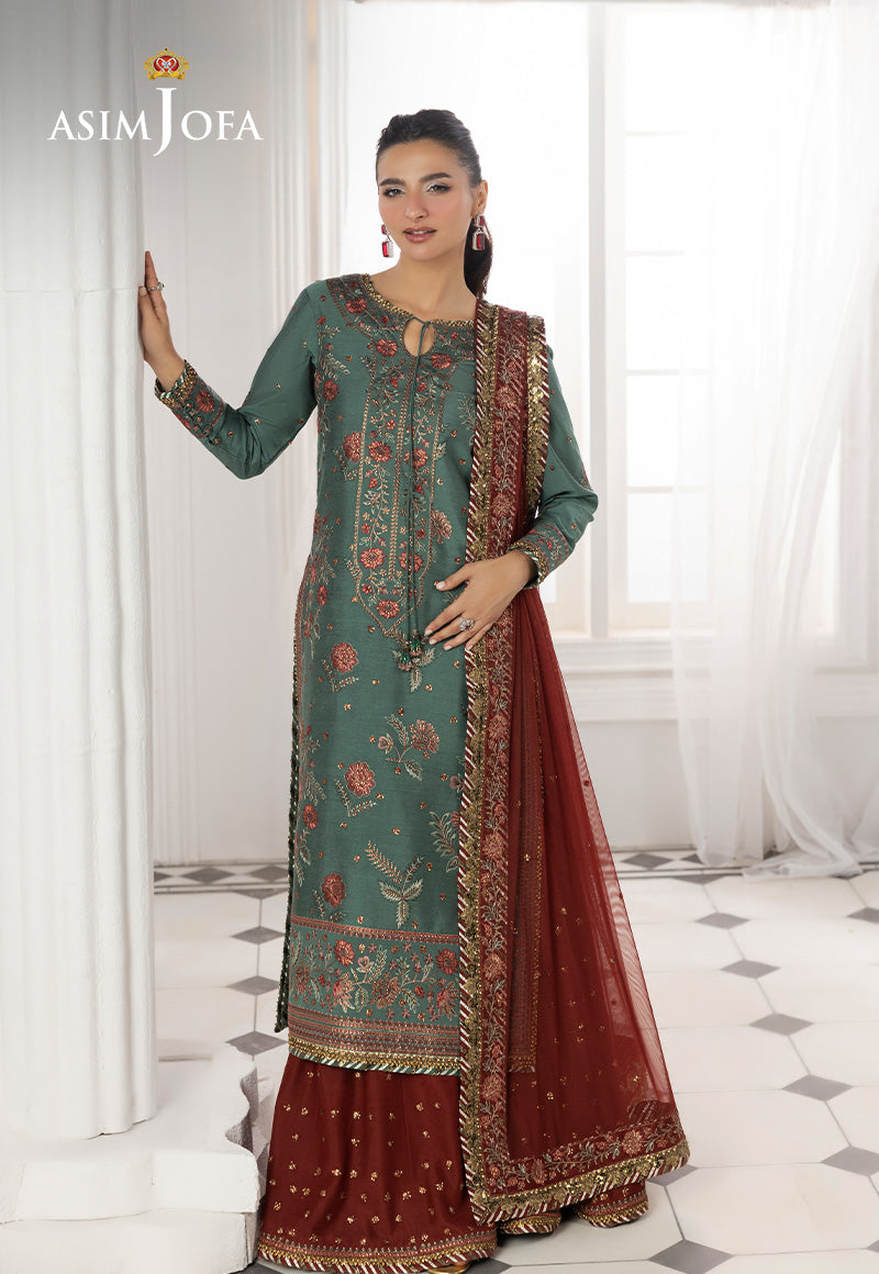 AJIZLD-07 EMBROIDERED COTTON SILK Stitched 3 PCS