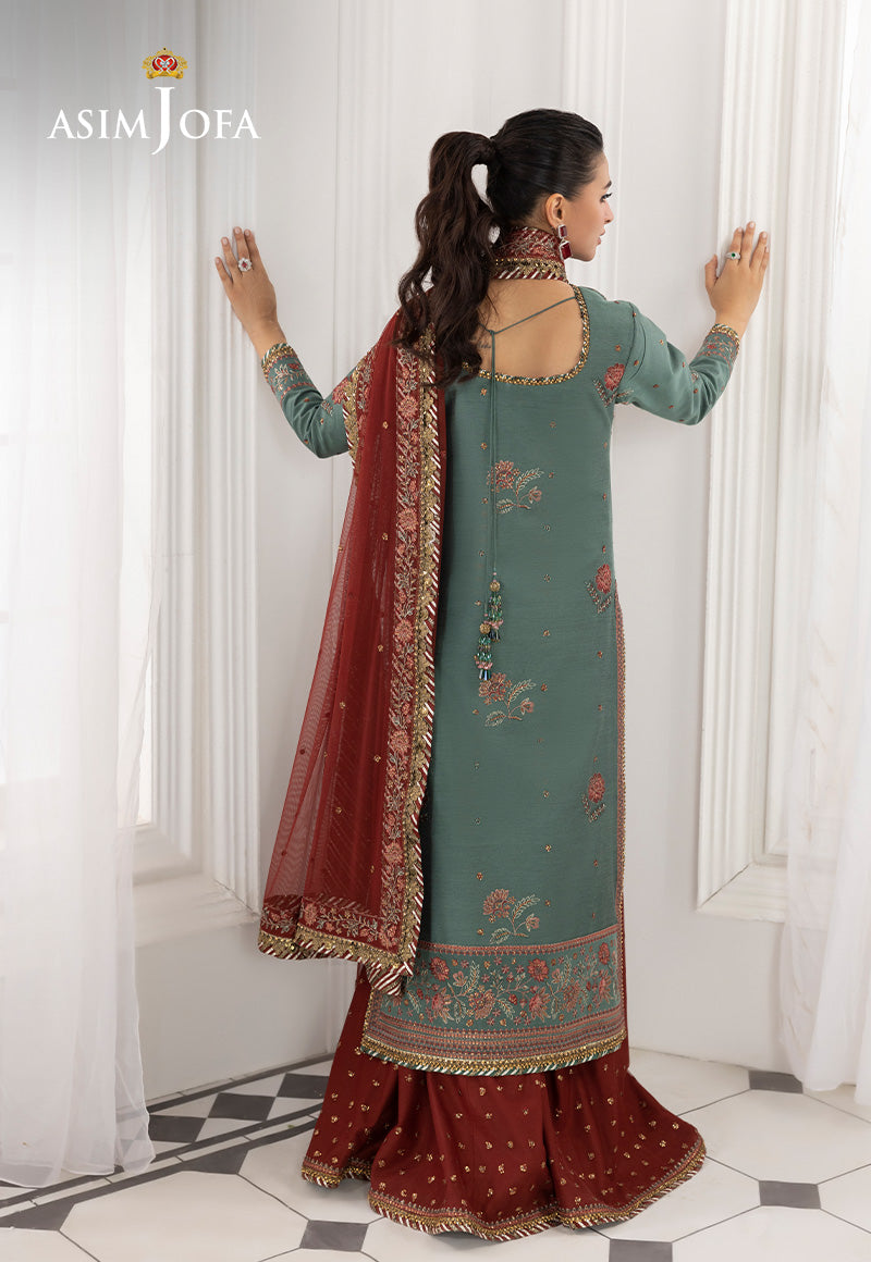 AJIZLD-07 EMBROIDERED COTTON SILK Stitched 3 PCS